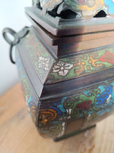 Load image into Gallery viewer, Antique Japanese Bronze Champleve Enamel Censer