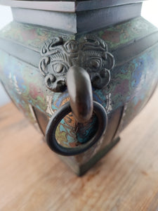 Antique Japanese Bronze Champleve Enamel Censer