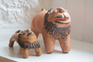 Early 20th Century Terracotta Indian Lion Sculptures