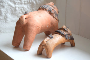 Early 20th Century Terracotta Indian Lion Sculptures