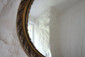 Antique Giltwood Convex Mirror, Early 20th Century