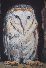 Load image into Gallery viewer, Barn Owl, Vintage Original Oil on Board, Signed B.Barratt
