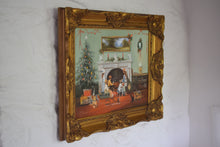 Load image into Gallery viewer, Christmas Fireside Scene with Children, Les Parson Oil on Canvas