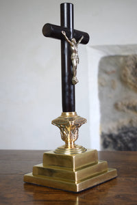 Large 19th Century Ebony Altar Crucifix
