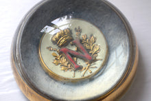 Load image into Gallery viewer, Early 20th Century Glass Paperweight with Enamelled and Gilt Crest