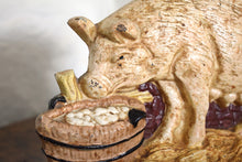Load image into Gallery viewer, Vintage Painted Cast Iron Pig Doorstop