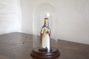 Madonna & Child Antique Devotional Figure in Glass Dome