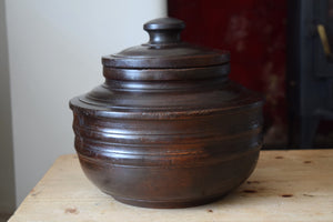 Large Handmade Turned Wooden Lidded Bowl