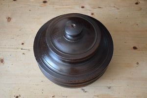Large Handmade Turned Wooden Lidded Bowl