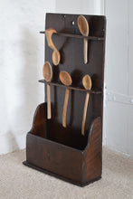 Load image into Gallery viewer, Antique Oak Spoon Rack with Spoons