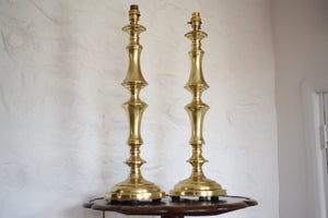 Large Pair of Vintage Brass Table Lamps by Ringway