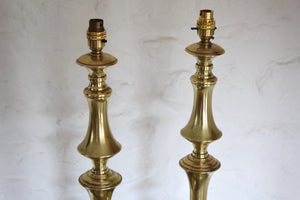 Large Pair of Vintage Brass Table Lamps by Ringway