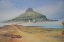Load image into Gallery viewer, T.Weston 20th Century Gouache St. Michael&#39;s Mount Original Painting