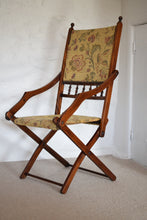 Load image into Gallery viewer, Antique Mahogany Folding Campaign Style Carpet Deckchair
