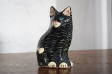 Load image into Gallery viewer, Small Vintage Paper Mache Black &amp; White Cat