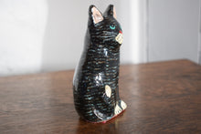 Load image into Gallery viewer, Small Vintage Paper Mache Black &amp; White Cat