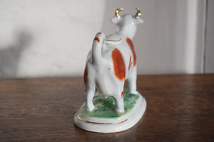 Antique Staffordshire Pottery Cow Creamer c1870