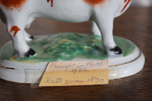 Load image into Gallery viewer, Antique Staffordshire Pottery Cow Creamer c1870