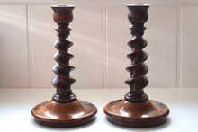 Load image into Gallery viewer, Antique Pair of Barley Twist Candlesticks