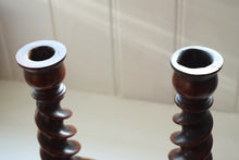 Load image into Gallery viewer, Antique Pair of Barley Twist Candlesticks