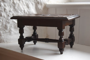 Small Antique Carved Oak Footstool