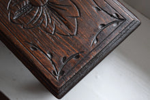 Load image into Gallery viewer, Small Antique Carved Oak Footstool