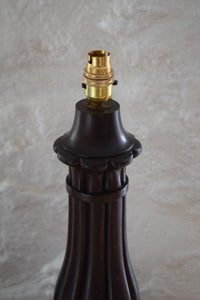Large Pair of Late 19th Century Turned Mahogany Table Lamps