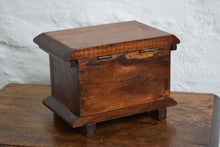 Load image into Gallery viewer, Rustic Carved Oak Box with Hinged Lid