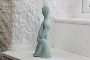 Handmade Studio Pottery Sculpture Anthropomorphic Form in Contemplation