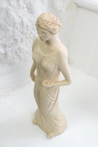 Handmade Stoneware Pottery Sculpture Grecian Woman Statue
