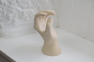 Handmade Studio Pottery Sculpture of a Human Hand to Scale