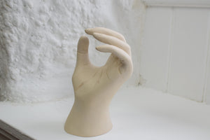 Handmade Studio Pottery Sculpture of a Human Hand to Scale