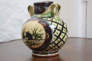 Debbie Prosser Cornish Studio Pottery Pot with Animal Decoration