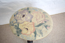 Load image into Gallery viewer, Antique Mahogany Stool with Tapestry Upholstered Seat