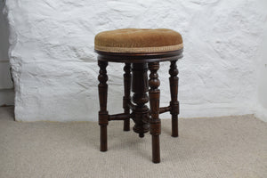 Antique Victorian Period Walnut Revolving Adjustable Piano Stool