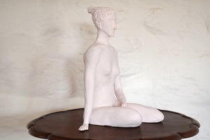 Large Plaster Sculpture Statue Seated Nude Female Form