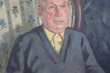 Load image into Gallery viewer, Mid Century Post Impressionist Portrait of an Elderly Gent, Oil on Canvas