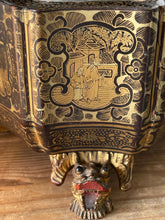 Load image into Gallery viewer, Antique 19th Century Chinese Export Black Lacquer Tea Caddy