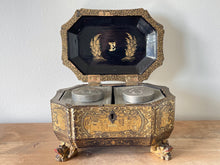 Load image into Gallery viewer, Antique 19th Century Chinese Export Black Lacquer Tea Caddy