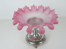 Load image into Gallery viewer, silver and pink glass centrepiece 