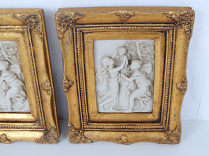 Pair marble wall plaques