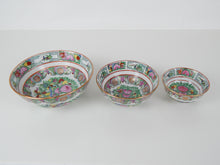 Load image into Gallery viewer, Set of Three Early 20th Century Chinese Famille Rose Bowls