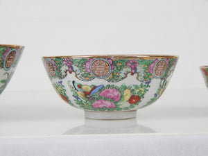 Set of Three Early 20th Century Chinese Famille Rose Bowls