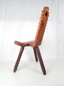Vintage European Birthing Chair with Carved Details