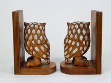 Load image into Gallery viewer, wooden owl bookends