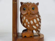 Load image into Gallery viewer, wooden owl bookends