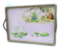 Load image into Gallery viewer, purple tea tray with swans