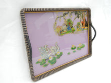 Load image into Gallery viewer, purple tea tray with swans