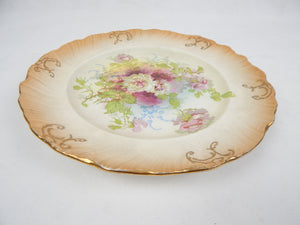 antique gold floral plates