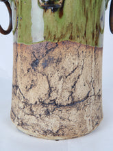 Load image into Gallery viewer, large green vase with handles